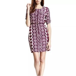 Yoana Baraschi Women’s Size XS Berry Purple Silky Flap Pocket Shirt Mini Dress